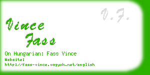 vince fass business card